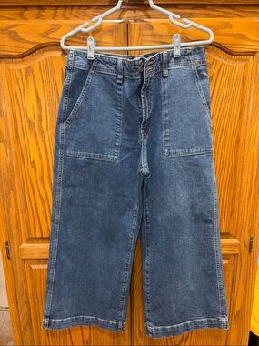 GAP petite Relaxed Wide-Leg Dark Blue Denim Jeans